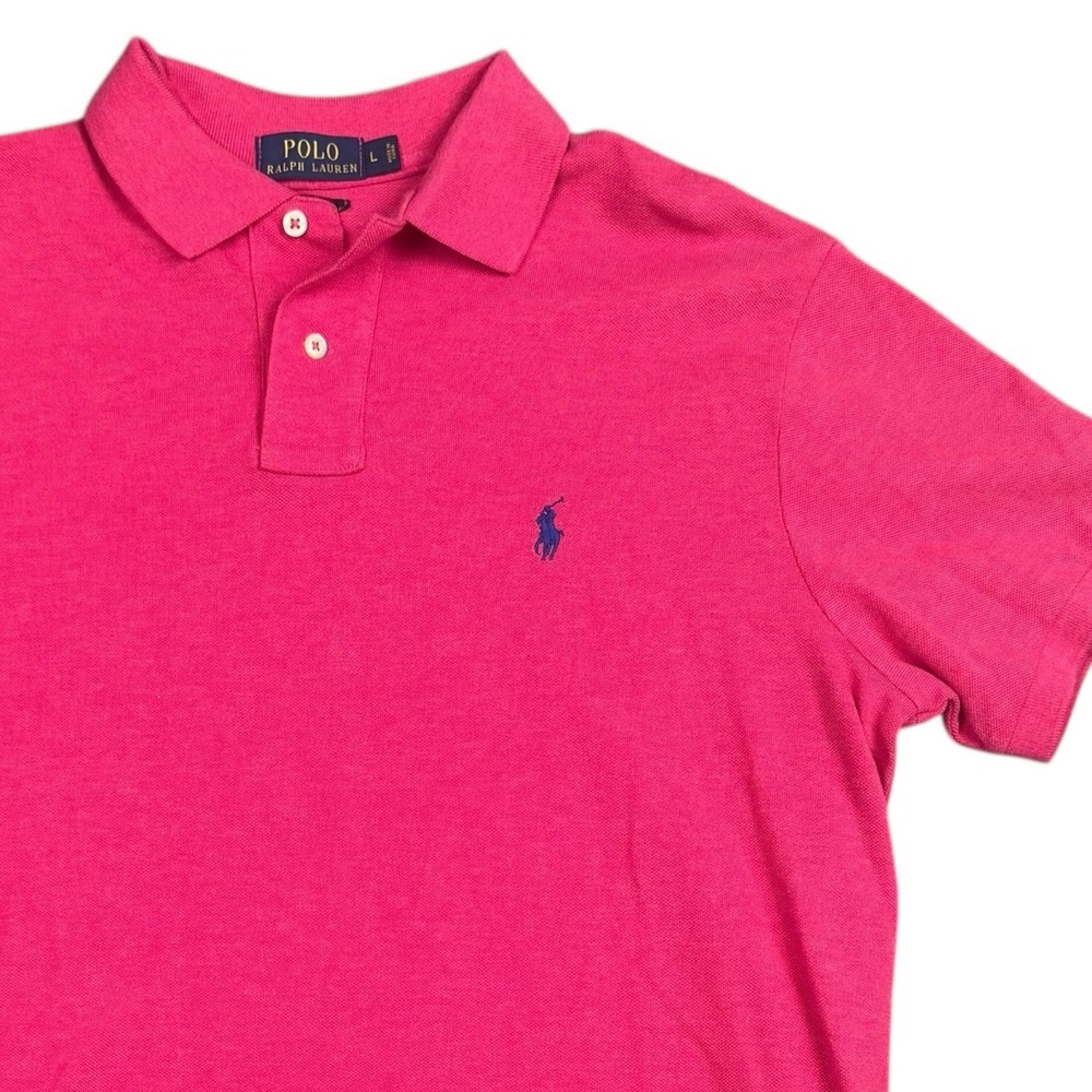 Ralph Lauren Shirt Large Mens Short Sleeve Casual Golf Polo Classic Fit Pink